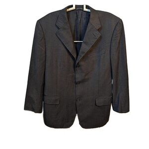 Canali Men’s‎ Wool Gray Striped Three Button Suit Jacket- Size 54R